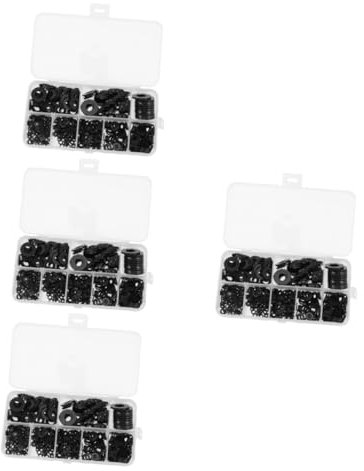 MUCKLILY 4 Sätze Nylonscheibe Unterlegscheiben Für Schrauben Unterlegscheiben Für Motor Getriebeölpumpe Dichtung Der Ölablassschraube Stecker Schwarze Unterlegscheiben Black 500 Stück * 4