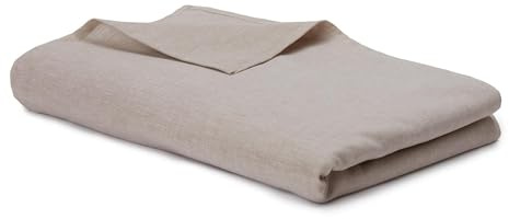 URBANARA Tolosa Bettlaken 180x275 cm I 50% Leinen & 50% Baumwolle I Nachhaltiges Halbleinen Betttuch Made in Portugal Oeko Tex Zertifiziert I Ohne Gummizug (90-100x200 cm Matratze) - Natur