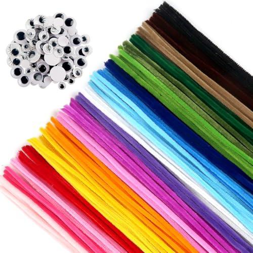TOAOB 200 Piezas Limpiapipas Manualidades Colorida 20 Colores Limpiador de Pipas 6 mm x 30 cm de Longitud para Proyectos Creativos de Bricolaje y Decoración del Hogar