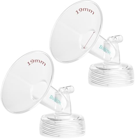 BALIME 19MM Wide-Mouth Flange Spectra Replacement Pump Parts for S1 S2 - Exact Fit Medical Grade Silicone Breast Pump Parts - BPA Free Spectra - Perfect for Travel & Working Moms (2-Pack)