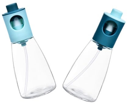 TOPBATHY 2pcs Cooking Oil Sprayer Oil Spray Bottle for Roasting Press Type Glass Container