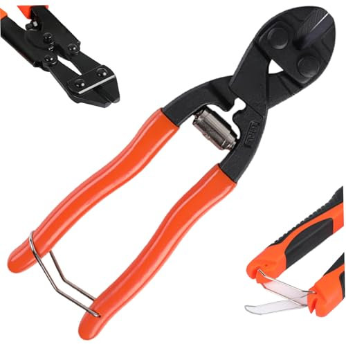 Bolts Cutter 8 Inch, Lock Cutter, 8 Inch Heavy Duty Mini Bolts Cutter, Small Bolts Cutter with Anti-Slip Handle, Bolts Cutter for Wire, Cables, Chains
