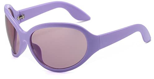 LVUNZJCA Sunglasses for Women Large Frame Curved Sunglasses Street Photography Sunglasses Sunglasses Eyewear(Purple)