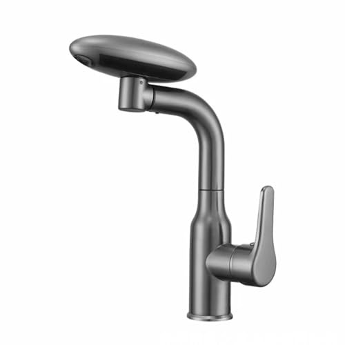 armatur küche ausziehbar Gunmetal 4 Modus Wasserhahn Küche Hoch 360°Drehbar | spülenarmatur edelstahl mit brause einhebelmischer küche spülbecken
