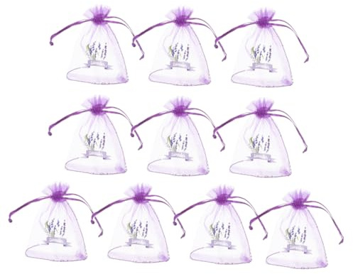 Hemobllo 10pezzi Sacchetti Vuoti in Organza Coulisse Per Lavanda Essiccata Rosa Spezie e Oggetti Design Traspirante e Lavanda