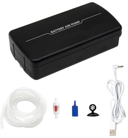 YQMIGU Small Aerator for Bait Bucket, USB Adjustable Air Pump for Fish 19GPH-35GPH,Portable Minnow Bucket Aerator,Quiet Voice, Suitable for Fishing Enthusiasts(NO Car Cigarette Lighter)