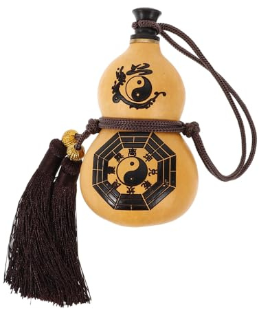 ASAKKURA Portable Gourd Wine Holder Flask 3 Oz Natural Dried Drinking Gourd Bottle with Tassel for Outdoor Picnic Wine Storage and Bar Decor