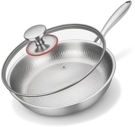 Titan Pfanne Unbeschichtet, Titanpfanne 30cm,Verdickt Ultra-Haltbar Premium Titanium Frying Hammered Pan Pro,Antihaft-Pfanne Kratzfest Wärmeverteilung,Robuste,Mühelos,Mikroporöser Ölverschluss (30cm)