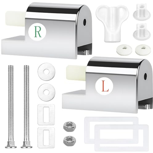 2 pezzi di fissaggio per sedile WC Softclose, cerniere universali in acciaio inox, pezzi di ricambio con abbassamento automatico, supporto per coperchio WC L & R, con kit di montaggio