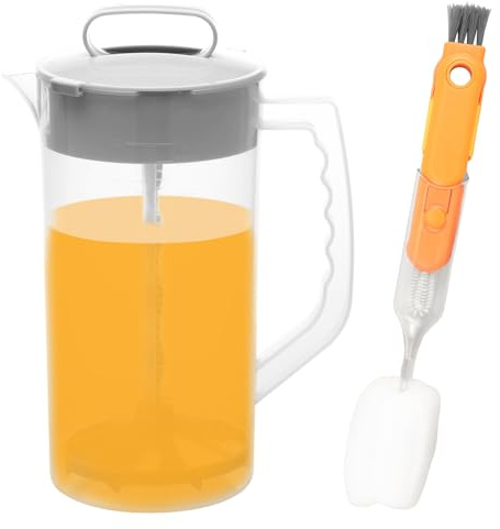 Zhjiutak Plastic Pitcher with Lid,Juice Jug,Multipurpose Leak Proof Breast Milk Pitcher for Beverage,Transparent Juice Container