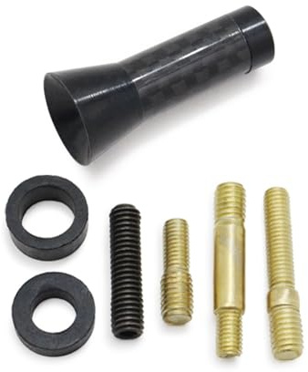 Antena automotriz Antena de Coche Antena de Fibra de Carbono para Coche, Universal, de Aluminio, 3,5 cm, 8 cm y 12 cm, para decoración de radios y señales de Techo.(Black,3.5cm)