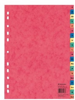 Soennecken Register A-Z, volle Höhe, für: DIN A4, 22,5 x 29,7 cm (B x H), 11fach Lochung, Pressspan-Karton, 225 g/qm