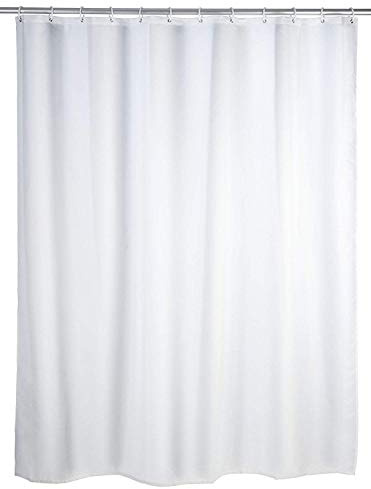 Hayrets Weißer Duschvorhang extra Breit 200x240 Überlänge für Badewanne und Dusche im Badezimmer, Badvorhang Anti-Schimmel und Wasserdicht aus Stoff 100% Polyester, Waschbar mit Vorhangringen