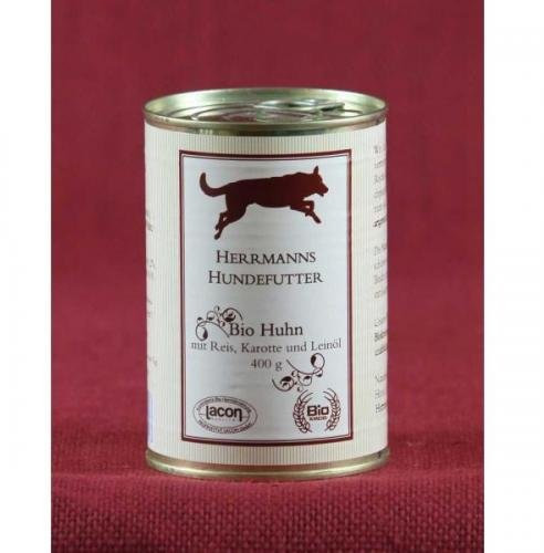 12 x Herrmanns Bio Gans mit Buchweizen, Obst und Kokosmilch 400g, Nassfutter, Hundefutter