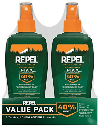 Repel Insect Repellent Sportsman Max Formula, Repels Mosquitoes, Ticks and Gnats, Effective Long-Lasting Protection, 40% DEET (Aerosol) 6 fl Ounce (Pack of 2)