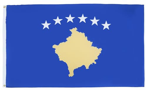 AZ FLAG - Flagge Kosovo - 90x60 cm - Republik Kosovo Fahne 100% Polyester mit Messing-Ösen - 50g