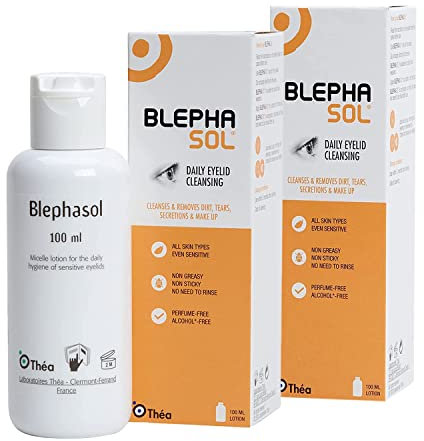 Blephasol Micellar Eyelid Cleansing Lotion | Gentle Removal of Dirt & Makeup | Suitable for Sensitive Skin/Eyelids | Perfume & Alcohol-Free | 2 PACK | 2 x 100 ml Bottle