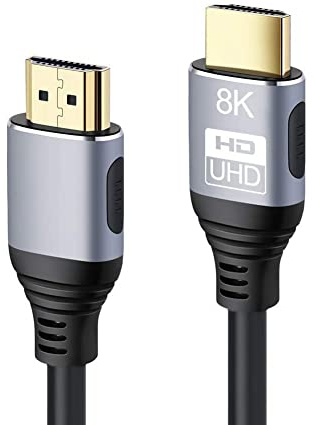 CAVO TV HDMI ARC 3D 8K UHD 0,5 metri GOLD 2.1 Alta Velocità 48Gbps Funzione Ethernet HDR ultra veloce supporta 4K @120Hz, 8K @60Hz Dolby Vision, compatibile per PS5, PS4, Fire TV, Blu-ray (0.5 metri)