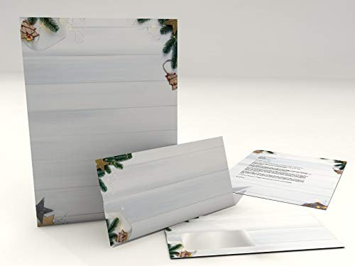 Weihnachtsbriefpapier mit Umschlag Weihnachtsstimmung Set mit 100 Blatt und 100 Kuverts