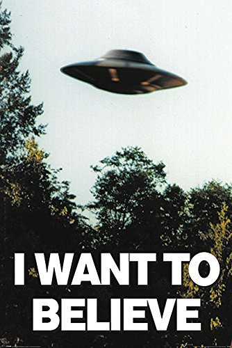 empireposter X-Files - I Want To Believe - UFO - Filmposter Kino Movie x-files Science Fiction Sci Fi 61x91,5 cm + 2 St Posterleisten Alu 63 cm