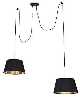 Qazqa Esstisch Modern Pendelleuchte, Pendellampe - Lofty - Schwarz, 2-flammig, 190cm, Ideal als Esszimmerlampe und
