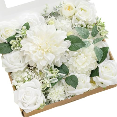 Combo de Flores Artificiales de Dalia Momento de Ling para Ramos de Boda, centros de Mesa, arreglos Florales, Fiestas, Baby Showers y Decoraciones del hogar.