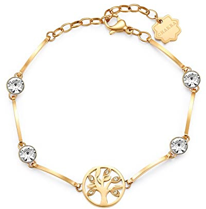 Brosway Bracciale Donna, Bracciale Rigido in Acciaio e Cristalli con Simbolo Albero Della Vita | Collezione Chakra - BHKB037