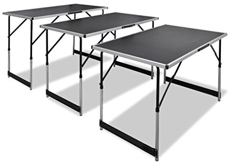 Susany 3-teilige Multifunktionstisch-Set Tapeziertisch Arbeitstisch Klapptisch Multifunktionstisch Mehrzwecktisch Flohmarkttisch Tisch Partytisch Mit 4-Fach Höhenverstellbar 73/80/87/94 cm