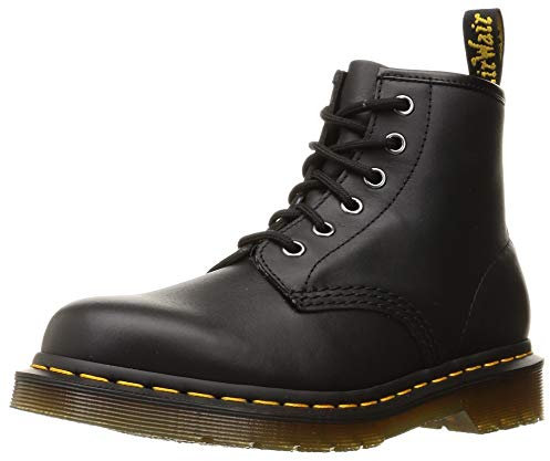 DR MARTENS Unisex 8 Tie Boots, Black Nappa, 44 EU