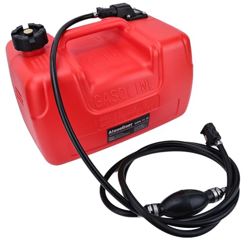 AloneGoer 3 Gallon Portable Boat Fuel Gas tank 12L 3 Gallon Marine Outboard Gas Tank EPA Compliant for YAMAHA Outborad MotorBoat with Connector Replace 6YL-24201-24-00 Portable Gas Tank