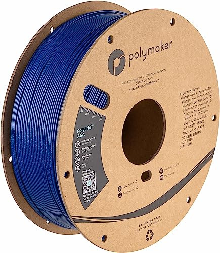 Polymaker ASA Filament 1.75mm Galaxie Blau 1kg Hitze- und Witterungsbeständig 3D Filament ASA 1.75 Perfekt zum Drucken von Funktionsteilen in der Luft