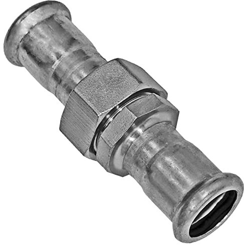 Edelstahl V4A Press Fitting Verschraubung i-i 2 Muffen Anschlüsse zum Verpressen für Rohr Außendurchmesser 15mm M Kontur Trinkwasser Kupplung Verbinder VA INOX