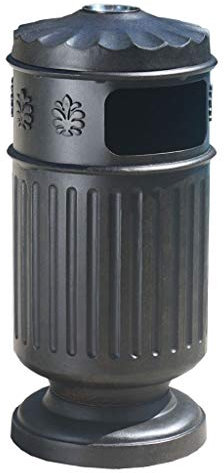 UPJAKS Poubelle Cuisine Poubelle en Fonte d'aluminium Poubelle de Recyclage extérieur Bin Garbage Can Container Organisateur for Hôtel Patios Black Park Corbeille à Papier