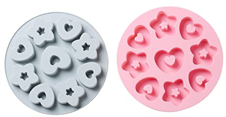 Levemolo 2pezzi Stampo per Dolci Silicone Stampo Forma di Cuore e Stella Antiadere e Facile da Pulire per Torte e Biscotti per Decorazioni Fondente e attività di con