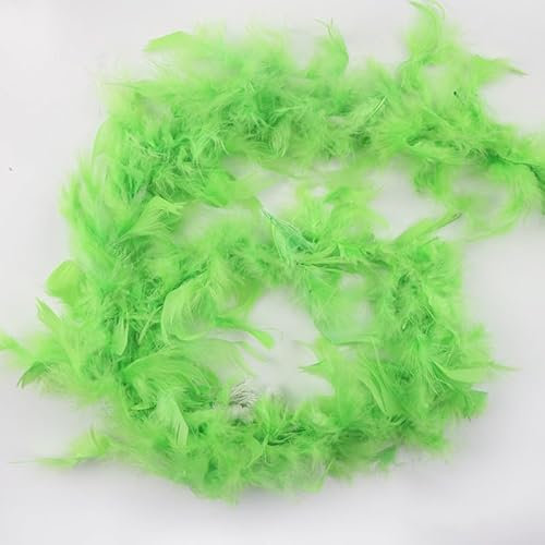 Federboa zum Basteln 2M Truthahnfedern Feder-Schal Verkleidung Flauschige Girlande Weihnachten Band Boa Streifen Boa DIY Mädchen Verkleidung Zubehör Weihnachten Karneval Theater -grün