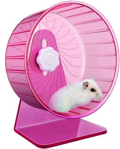 TieLishor Roue Silencieuse pour Hamster - Roue d'Exercice Super Silencieuse et Réglable pour Rat (Φ 14 cm, Rose)