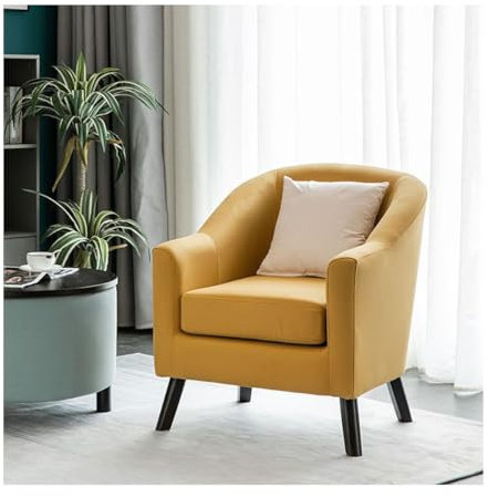 CYJZH Polstersessel Drehbar Aus Stoff, Moderner Gepolsterter Lese-Wohnzimmerstuhl Mit Holzbeinen, Clubsessel, Bequeme Sessel for Wohnzimmer, Schlafzimmer, Kleine Räume, Apartment, Büro (Color : C)