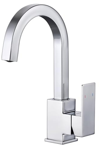 iVIGA Waschbeckenarmatur 360° schwenkbar Einhebelmischer Spültischarmatur Hochwertiger Edelstahl Wasserhahn für Bad, RV, Single-Küche,Chrome