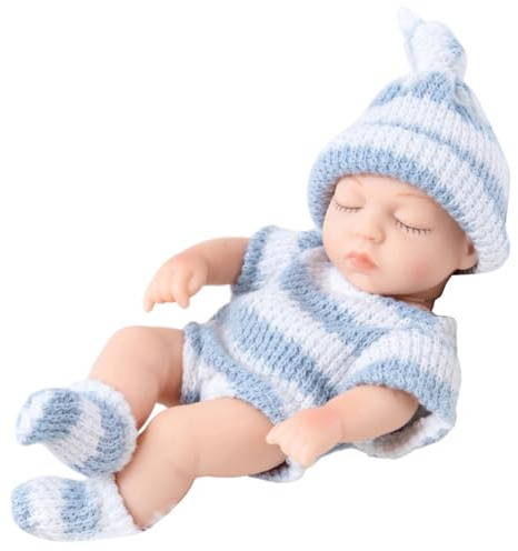 ISAKEN Reborn Babypuppe Jungen Mädchen Weiche Lebensecht Silikonpuppe Mini Realistische Neugeborene Babypuppen Silicone Doll Weichkörper Realistisch Neugeborene Baby Dolls that Echt Aussehen