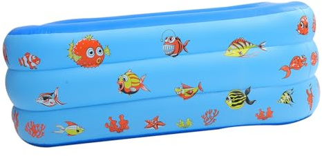 UPKOCH Piscina Inflable para Niños y Bebés 130 Cm Azul Tres Capas Piscina Infantil de PVC Resistente Juguete Acuático Verano Diversión al Aire Libre para Jardín
