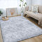 Lommegy Alfombras Salón Pelo Largo Alfombras Modernas Super Suaves de la Pelusa Alfombras de Habitacion Lavables y Antideslizante Alfombra Grande para Interiores Estar Habitación (160 * 230cm)