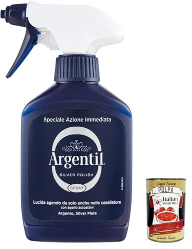 Italian Gourmet Detergente per Argento Spray 1 x 150ml Silberreiniger | Lucidatura rapida, antioxidative Wirkung, selbstaktive Formel für Pflege, Gesamtnettogewicht 150 ml + Kostenlos Polpa 400g