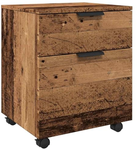 vidaXL Mobiler Aktenschrank mit Rollen Altholz 45x38x54 cm