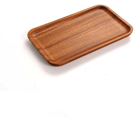 Plato Bandeja de Madera de Nogal for decoración del hogar, Bandeja de Frutas de Madera, Bandeja de café y Postre, Bandeja de té, Bandeja de Madera Entera for Aperitivos y Aperitivos Decorativo
