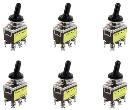Eoslcusmvl 6X 250V AC 15A On/On 2 Positions Interrupteur Bipolaire Bidirectionnel A Bascule avec Enveloppe Impermeable