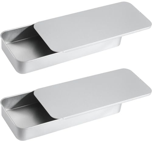 SOFPLATE 2 pz 6.57X2.76X0.93 scatole di Latta per Artigianato Contenitori di Latta Vuoti con Coperchio Scorrevole Scatola di Immagazzinaggio Da Viaggio con Coperchio In Metlega Riutilizzabile Retta