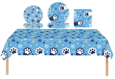 Anniversaire Décorations Blue Dog Set de Vaisselle pour Décoration de Fête Thème d'Anniversaire