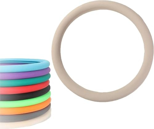 Housse de volant de voiture protectrice, Housse de protection pour volant, Protecteur de volant en silicone antidérapant et frais, Housse de volant en silicone souple (Beige)