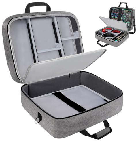 Maletín De Transporte Para Mezcladora De Audio | Bolsa Protectora para Mezclador DJ con Acolchado de 10 mm,Almacenamiento Antiarrañazos Para Accesorios Con Correa De Hombro Desmontable Para Cables,