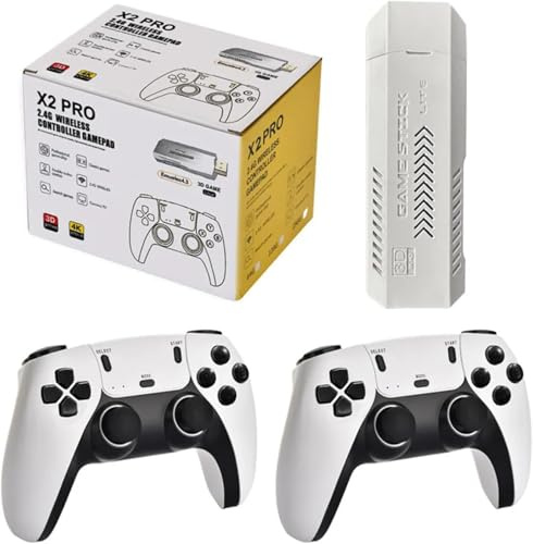 Consola de videojuegos retro X2 PRO 4K Game Stick 3D HD 128G 256G Control inalámbrico TV 50 emulador (128G 40000+juegos)